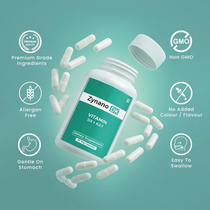 DK | Vegan Vitamin D3 10,000 IU, Vitamin K2 120 mcg with MCT Powder, Vegetarian Vitamin D3 K2 for Women and Men, Lichen Vitamin D3 - 60 Gluten-free Capsules