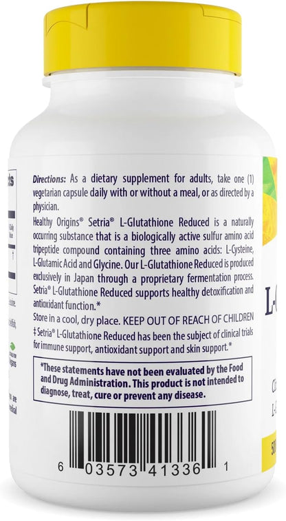Healthy Origins Setria L-Glutathione 500 mg, 150 Veggie Capsules – Image 2