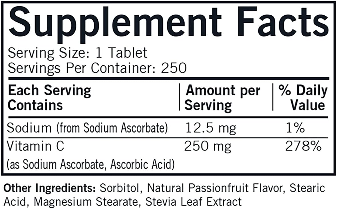 Kirkman Labs Vitamin C 250 mg Chewable Tablets with Stevia - 250 Tablets - görsel 2