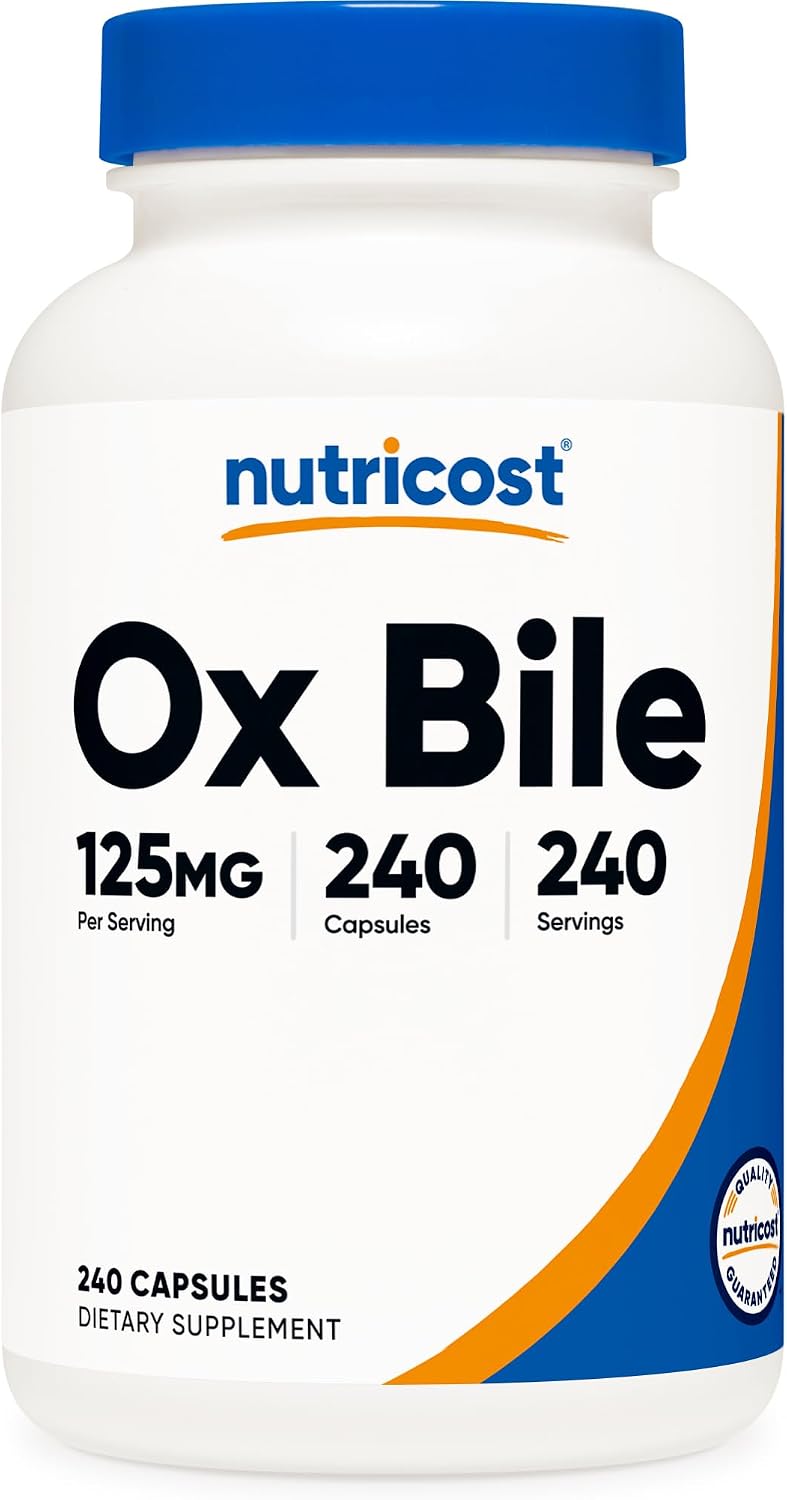 Nutricost Ox Bile Capsules 500mg (120 Capsules) - Non-GM, Gluten-free - görsel 8