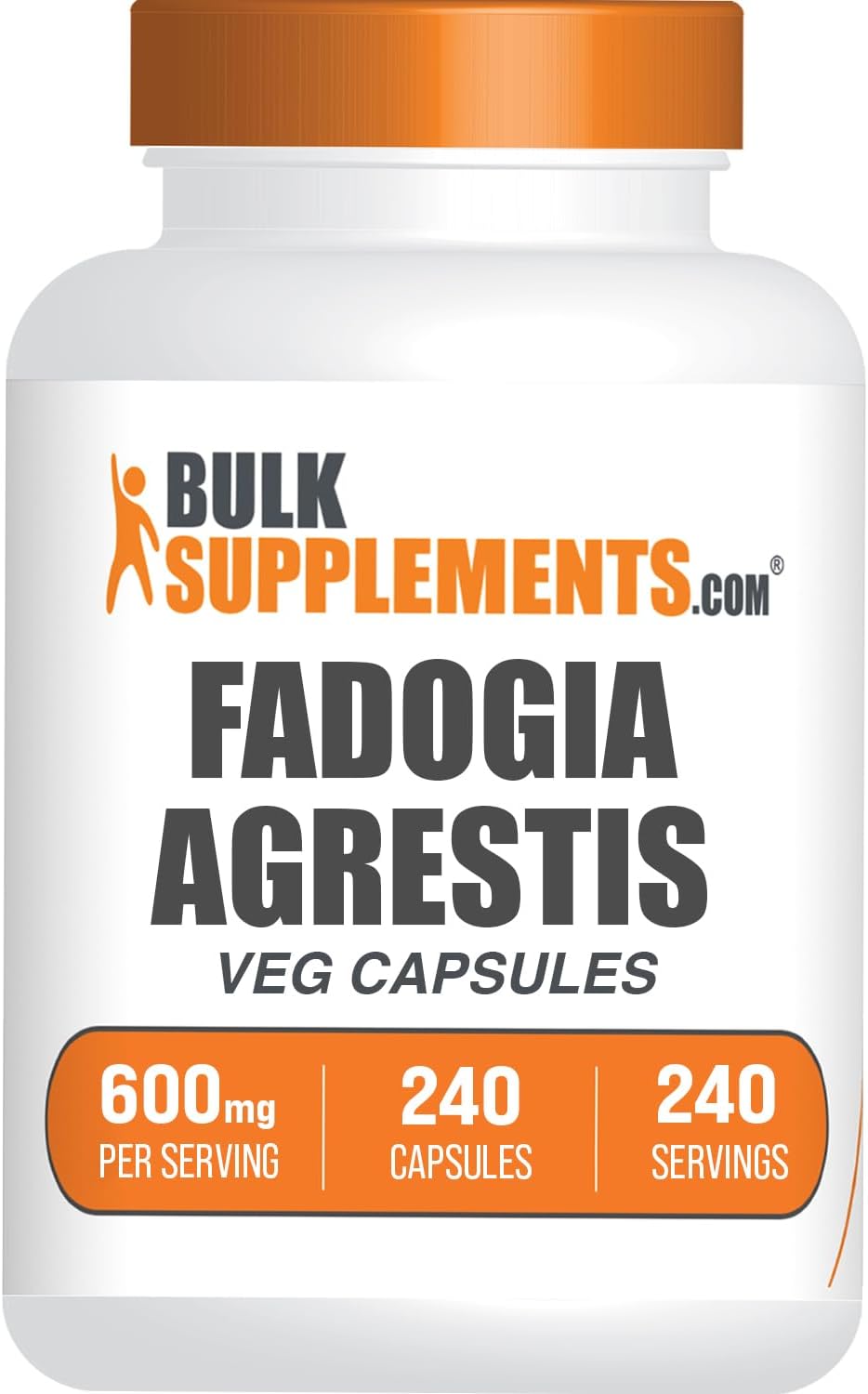 BulkSupplements.com Fadogia Agrestis 600mg Capsules – Traditional Vitality Support, Vegan, 240 Vegetarian Capsules - görsel 1
