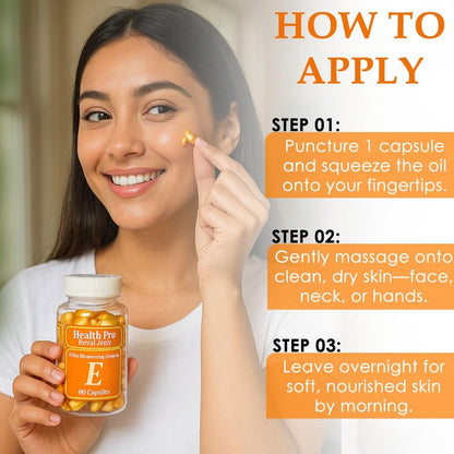 Nu-Health Royal Jelly Vitamin E Skin Oil Capsules, 90 Capsules for Face – Image 5