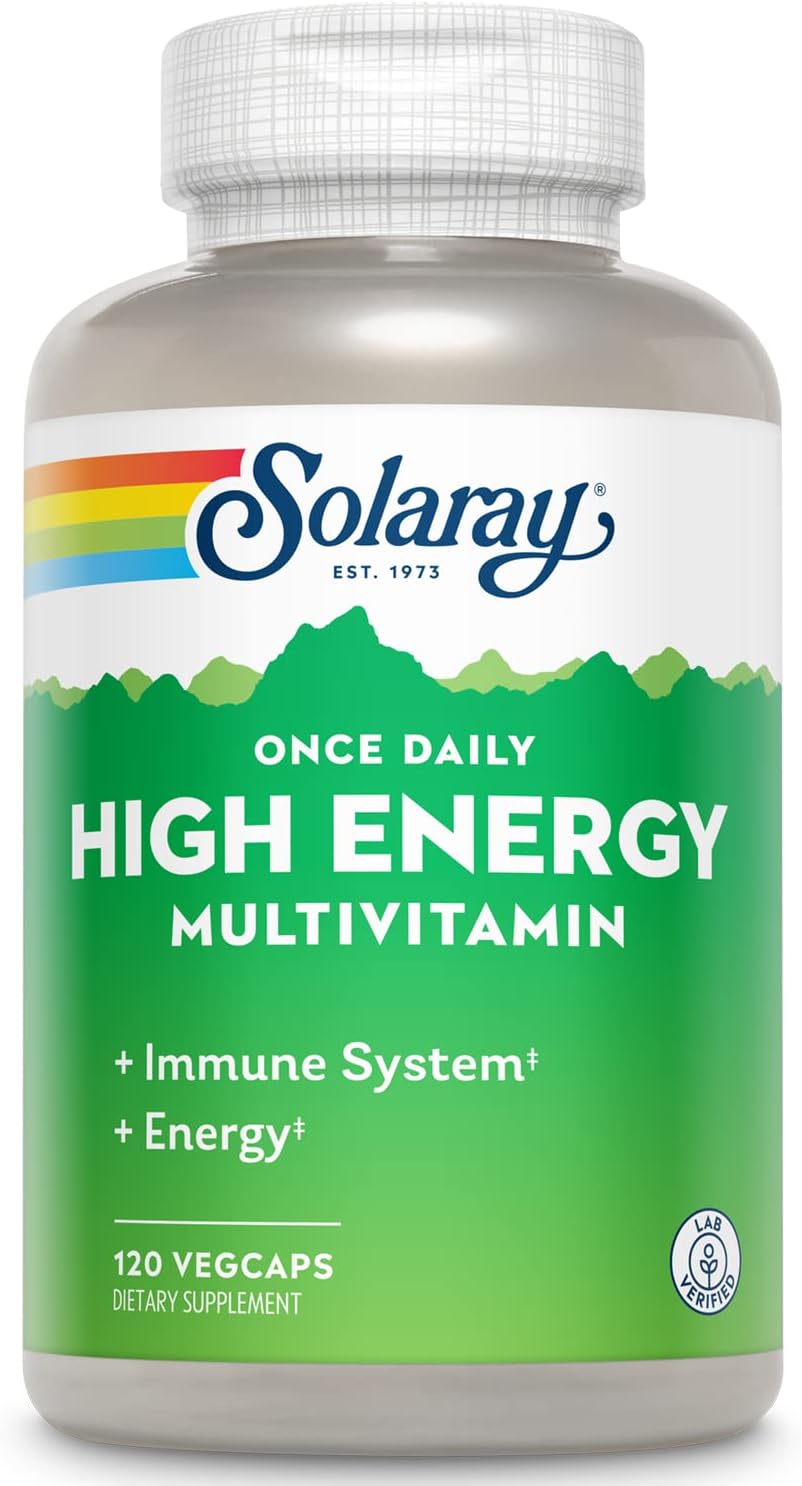 SOLARAY High Energy Multivitamin, No Iron, Timed-Release, Wholefood & Herb Base, 120 VegCaps - görsel 1