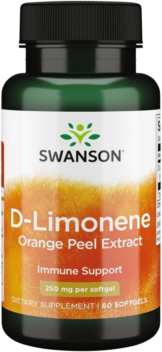 Swanson D-Limonene - Orange Peel Extract Supplement, 250mg, 60 Capsules - görsel 1