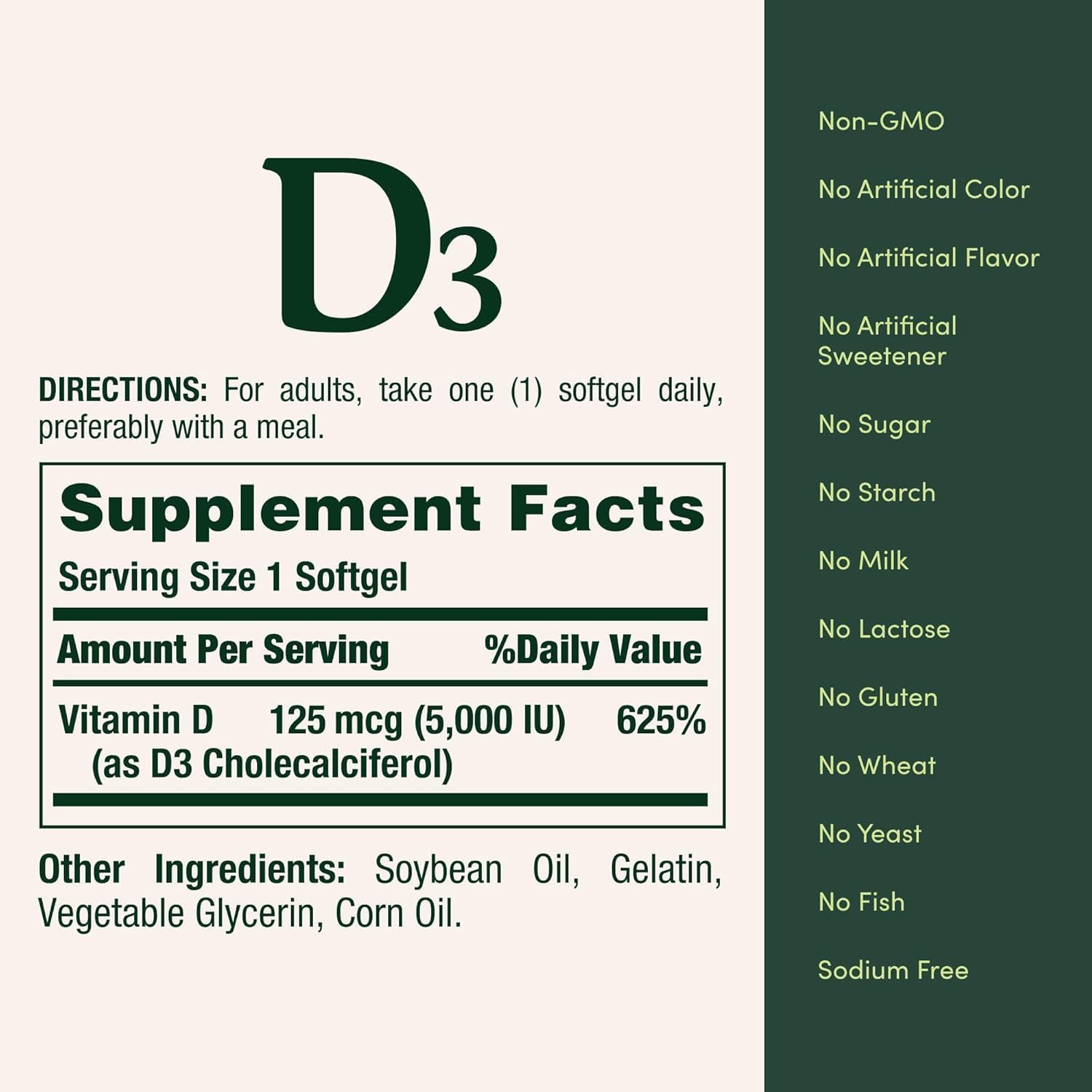 Nature's Bounty Vitamin D3 2000 IU Softgels, 150 Softgels (Pack of 4) - görsel 3