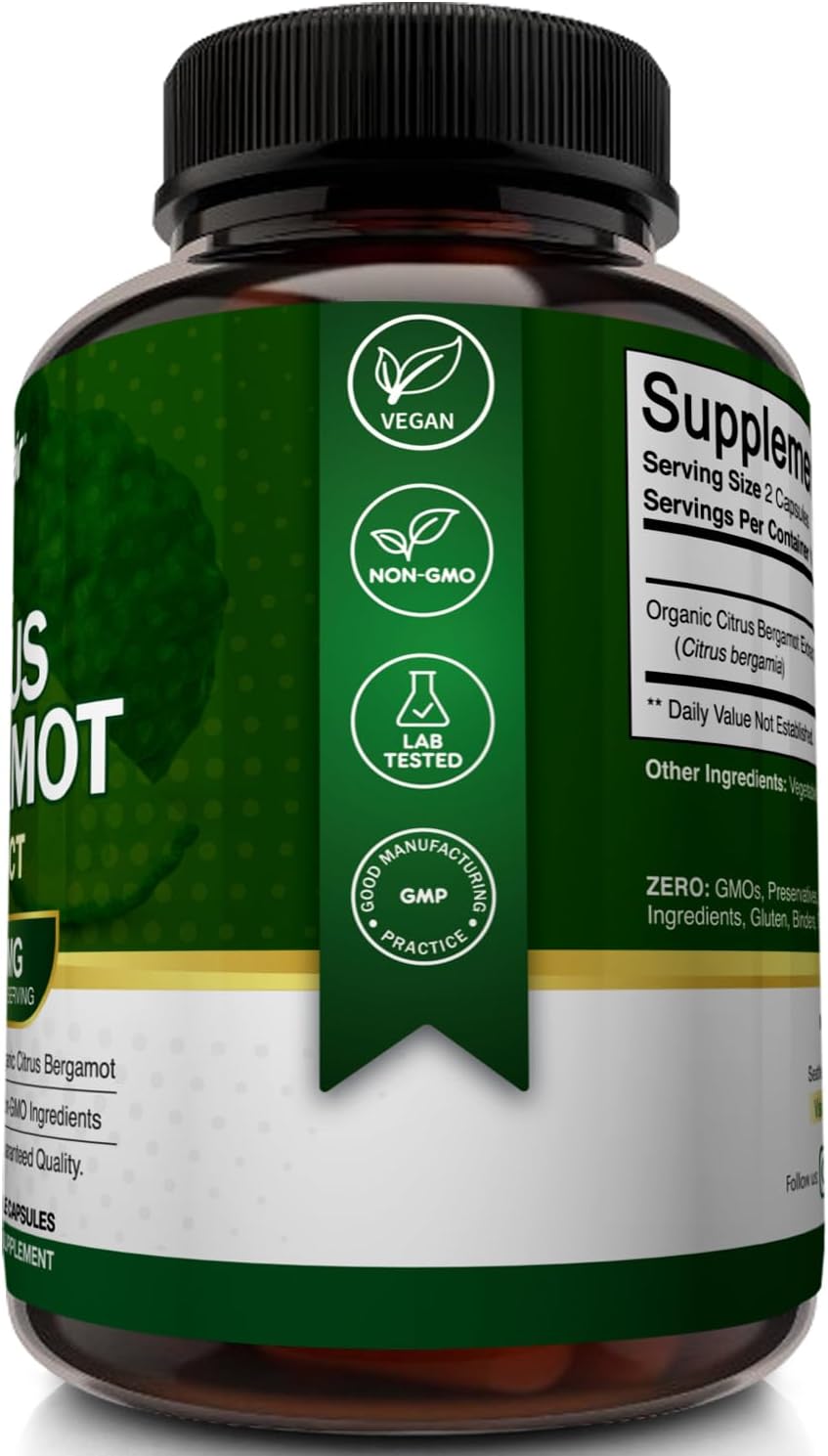 NutriFlair Organic Citrus Bergamot 1400mg - 25:1 Extract - Heart Health Supplement, 120 Vegan Capsules – Image 5
