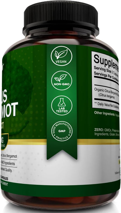 NutriFlair Organic Citrus Bergamot 1400mg - 25:1 Extract - Heart Health Supplement, 120 Vegan Capsules – Image 5