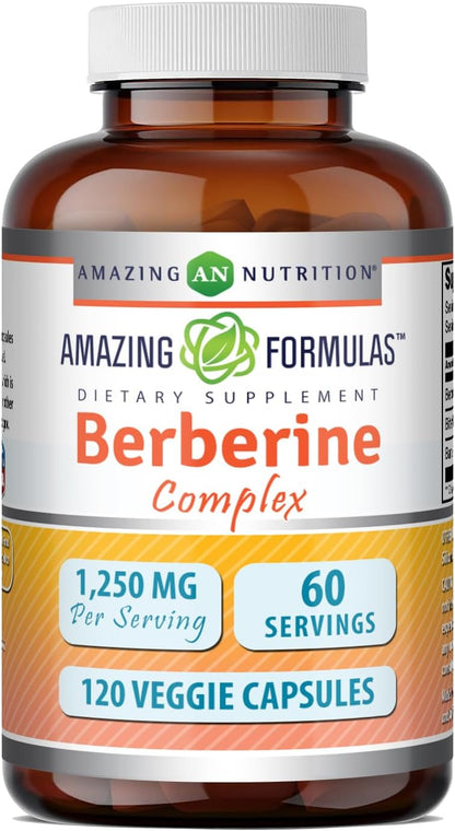 Amazing Formulae Berberine Complex with Bitter Melon & Banaba | 1250mg, 120 Vegan Capsules