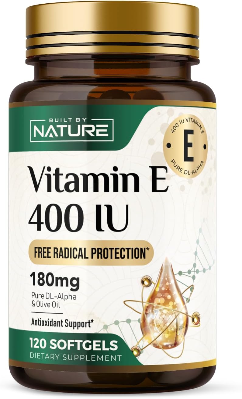 Built by Nature Vitamin E with Olive Oil 400 IU, 120 Soft gel capsules - görsel 1