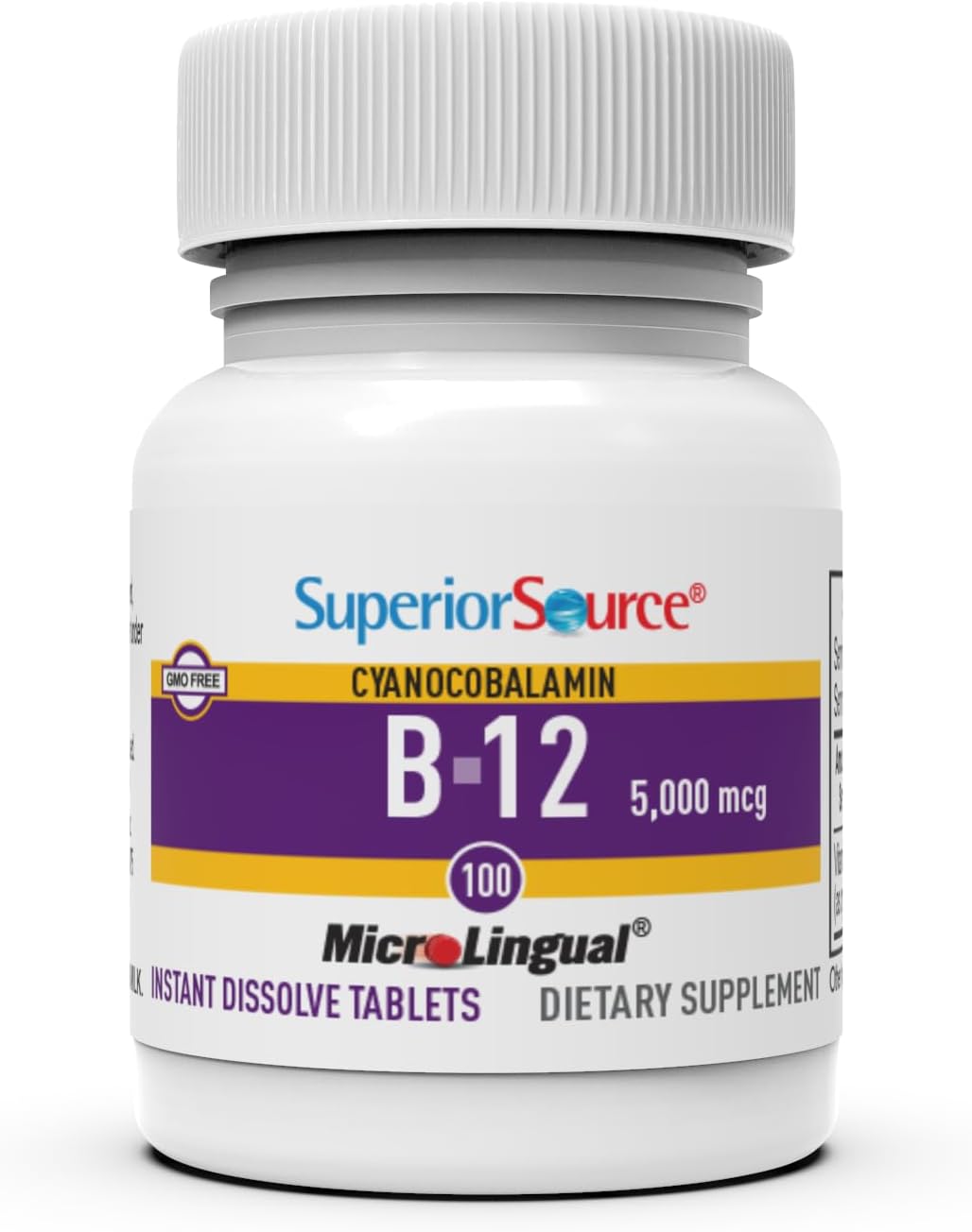 Superior Source No Shot Methylcobalamin B12 with Folic Acid Multivitamin, 60 Sublingual Tablets - görsel 4