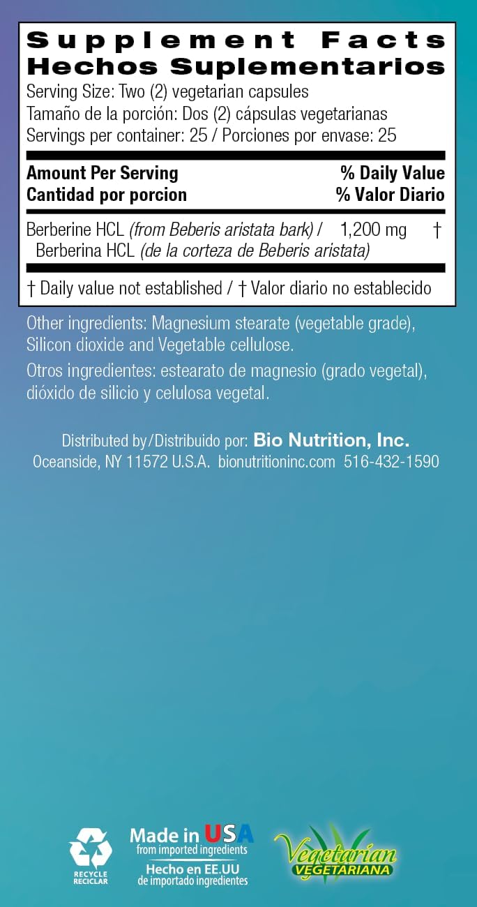Bio Nutrition Advanced Berberine 50 Vegetarian Capsules - görsel 6