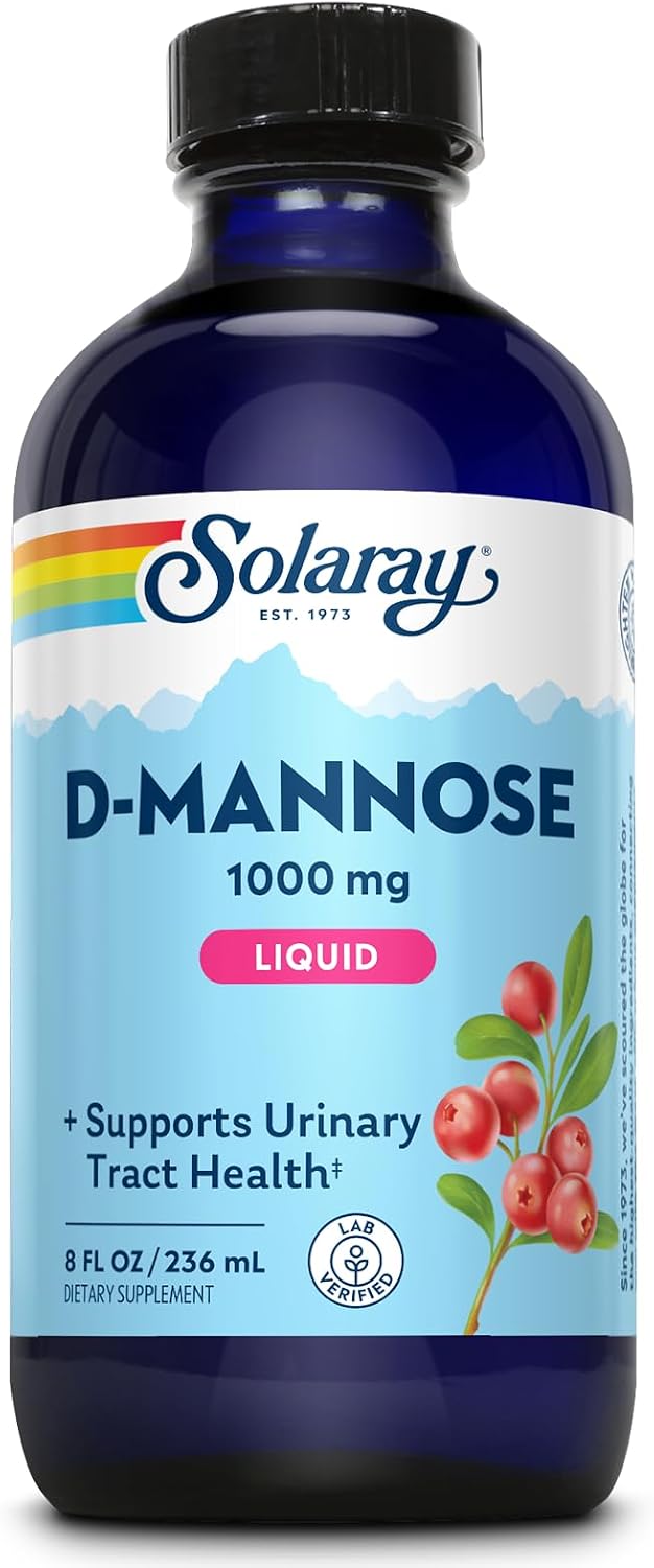 SOLARAY D-Mannose 1000 mg Liquid Formula with CranActin Cranberry Extract and Vitamin C - görsel 1