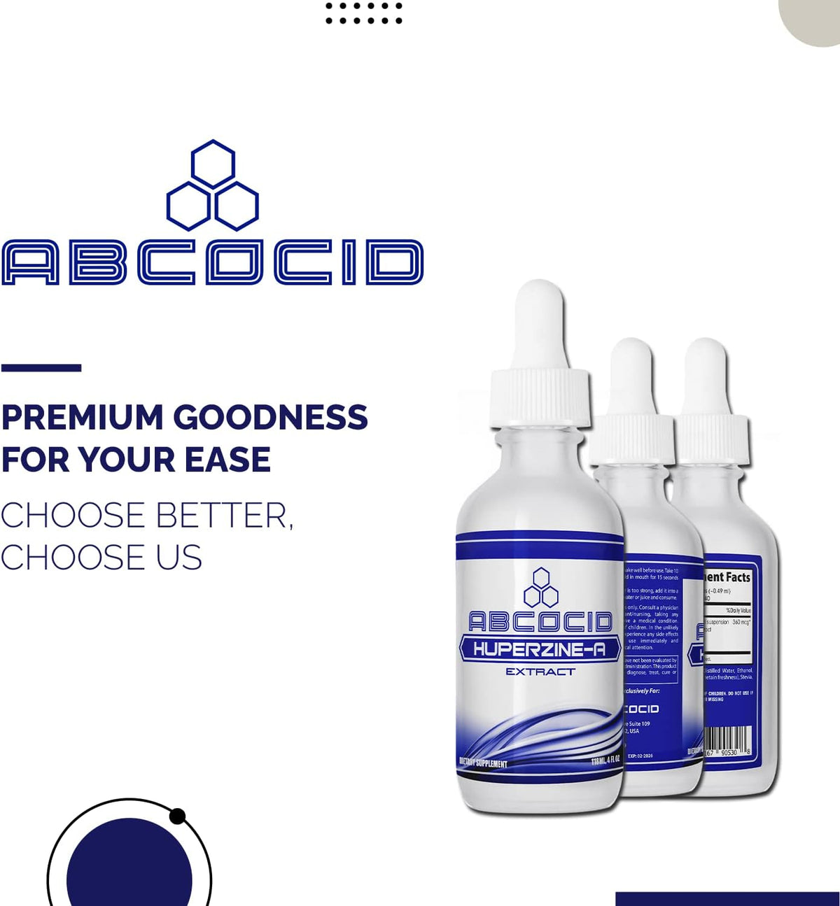ABCOCID Huperzine-A Liquid Supplement, 360 mcg per Serving, 4 fl oz (240 Servings) - görsel 8