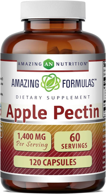 Amazing Formulae Apple Pectin 1400 mg Supplement, 120 Capsules
