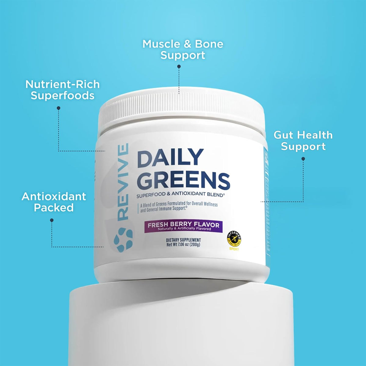 Revive MD Daily Green Powder Superfood (Fresh Berry) - görsel 6