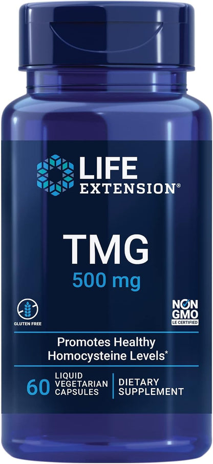 Life Extension TMG, Trimethylglycine, 60 Capsules