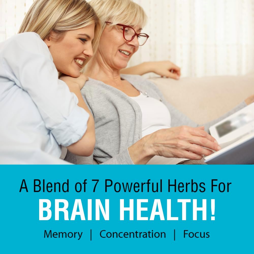 SOLARAY Memory Blend SP-30 - Herbal Supplement for Memory, Focus & Concentration - Non-GMO, Vegan - 100 Vegetable Capsules - görsel 3