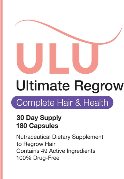 ULULIFE Ultimate Regrow Multivitamin – Supports Hair, Skin & Nails (180 Capsules)