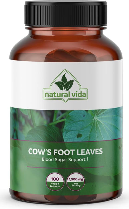 Natural Vida Pata de Vaca - Cow's Foot Leaves - 100 Vegan Capsules - 1,500mg Herbal Food Supplement