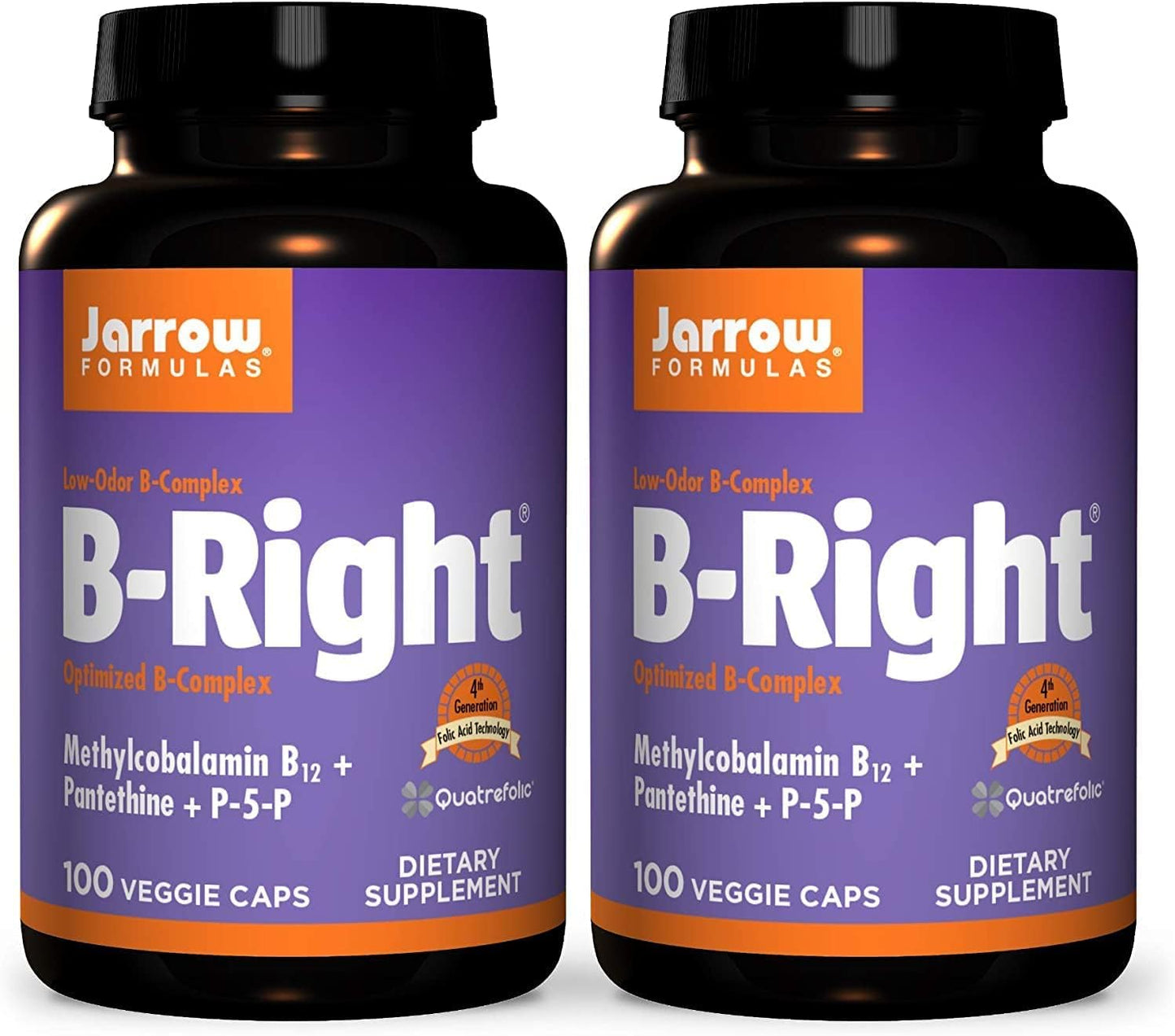 Jarrow Formulae B-Right - Low-Odour Vitamin B-Complex, 100 Veggie Capsules (Pack of 2) - görsel 1