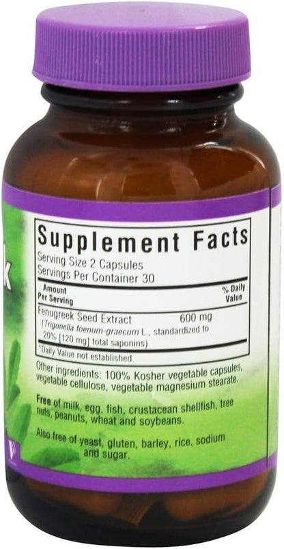 Bluebonnet Standardised Fenugreek Seed Extract 600 mg – 60 Vegetable Capsules