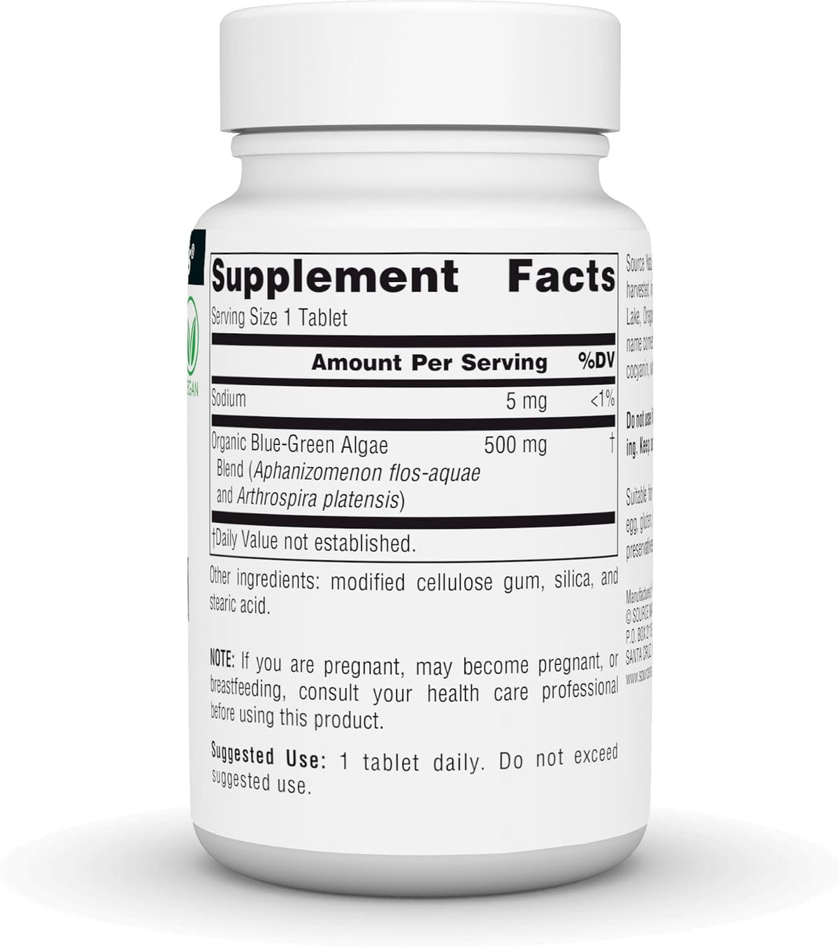 Source Naturals Blue-Green Algae from Klamath Lake - 500 mg - 50 Tablets - görsel 3