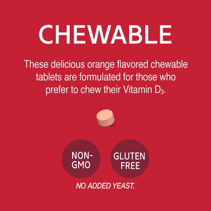 21st Century Vitamin D 400 IU Orange Chewable Tablets, 110 Tablets (2 Pack)
