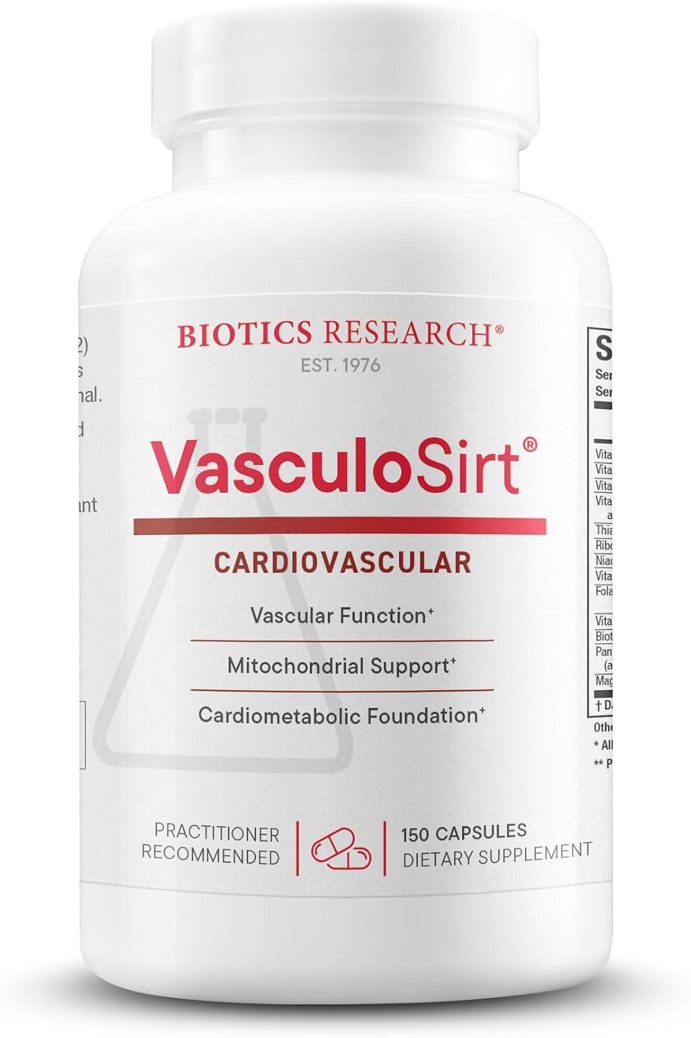 Biotics Research VasculoSirt – Cardiovascular Support with CoQ10, Resveratrol, ALA, Ginkgo – 150 Capsules - görsel 1