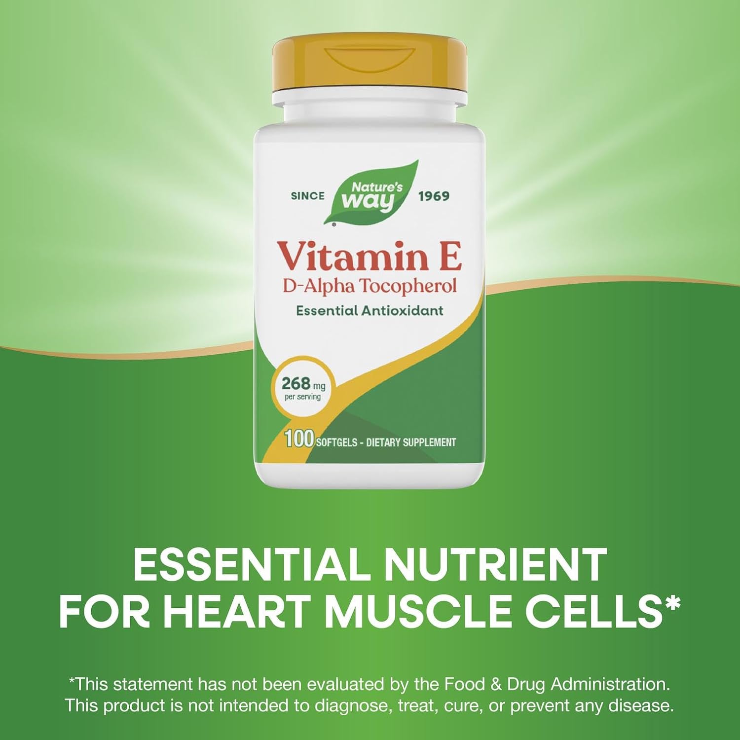 Nature's Way Vitamin E - D-Alpha Tocopherol - 268 mg (400 IU) - 100 Softgels - görsel 4