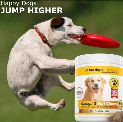 Amazing Omega-3 for Dogs - Fish Oil Supplement 90 Salmon Soft Chews