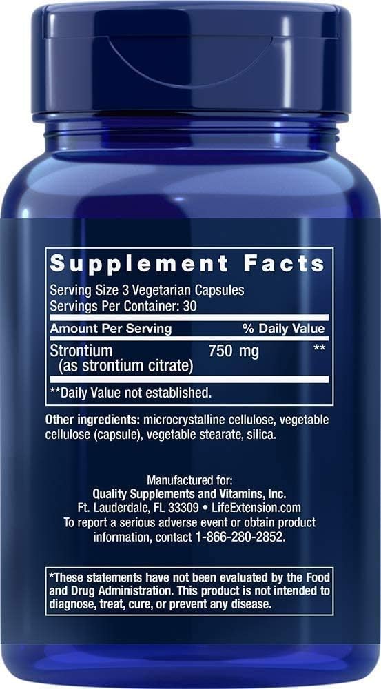 Life Extension Strontium Capsules, 750 mg, 90 Vegetarian Capsules (2-Pack) - görsel 2