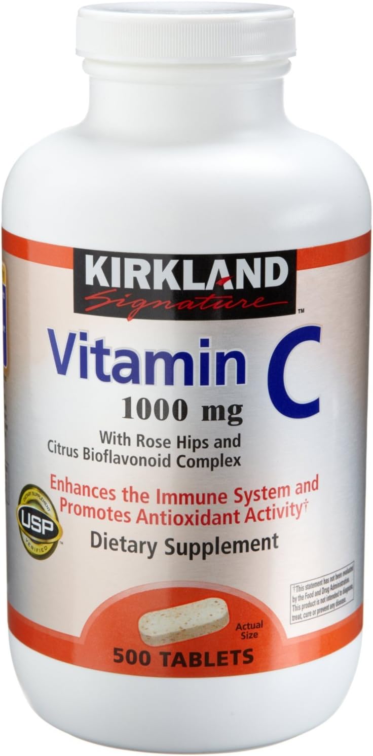Kirkland Vitamin C with Rose Hips and Citrus Bioflavonoid Complex (1000 mg), 1000-Tablets - görsel 1