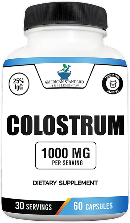 American Standard Supplements Colostrum Capsules, 1000 mg, 60 Capsules