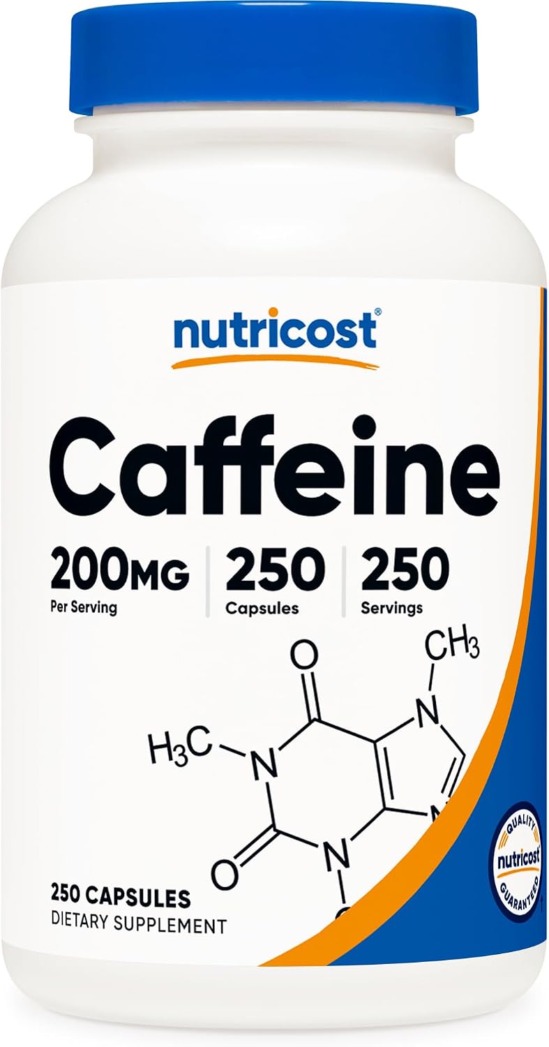 Nutricost Caffeine Pills 200mg, 120 Capsules - görsel 6