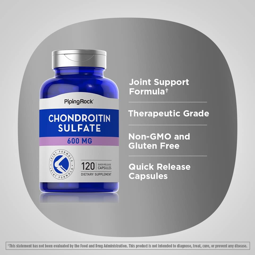 Piping Rock Chondroitin Sulphate Supplement | 600mg | 120 Capsules | Non-GM, Gluten-free - görsel 4