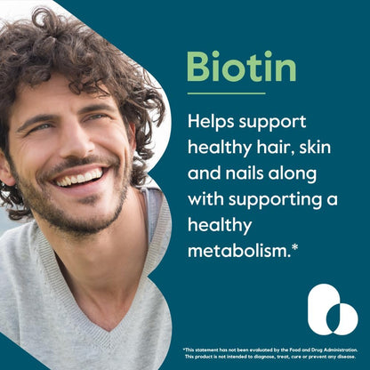 BESTVITE Biotin 5000mcg – 240 Vegetarian Capsules – Vegan, Non-GMO, Gluten-Free – Hair, Skin and Nails Support