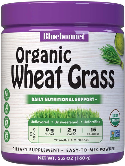 Bluebonnet Nutrition Super Earth Organic Wheatgrass Powder, 35 Servings, 5.6 oz (159 g)