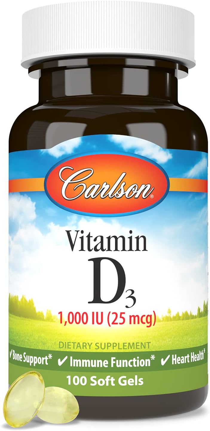 Carlson Vitamin D3 1000 IU (25 mcg) Softgels - 100 Count - görsel 5