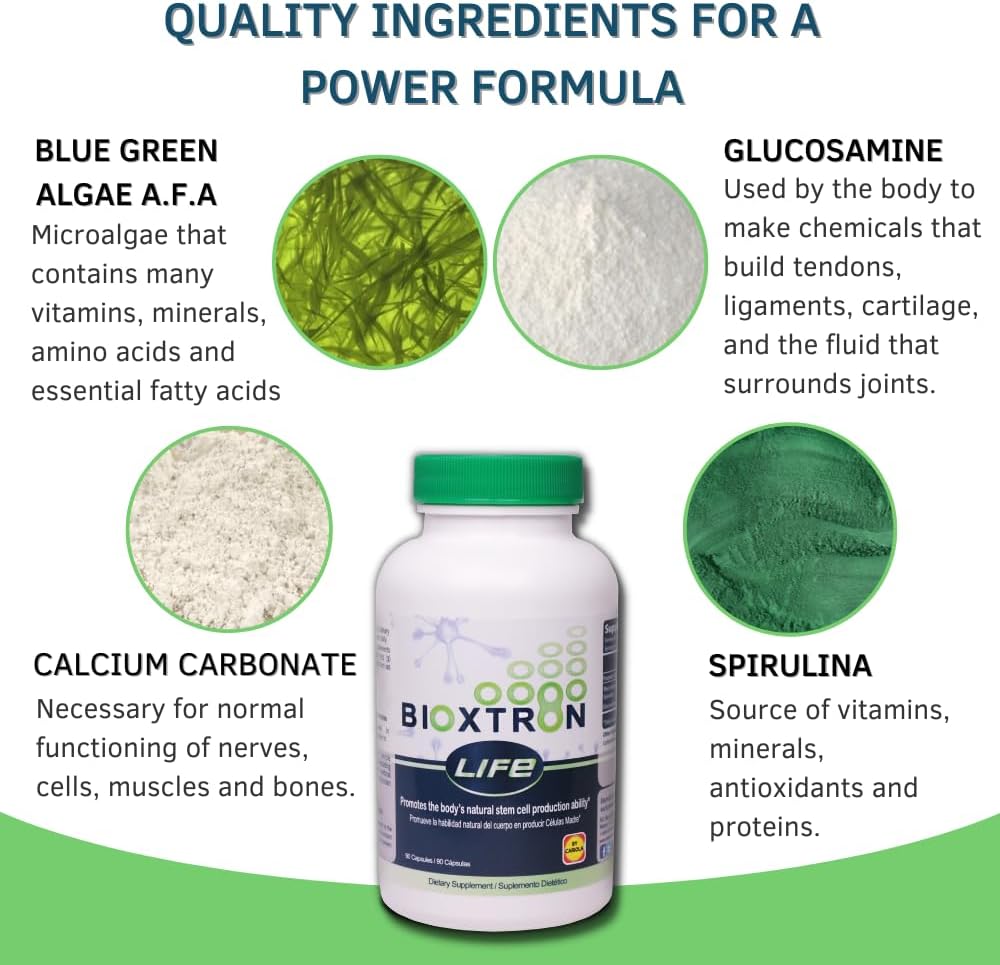 Bioxtron Life AFA Stem Cell Supplement - Joint, Muscle, Immune Support, Energy - 90 Capsules - görsel 3