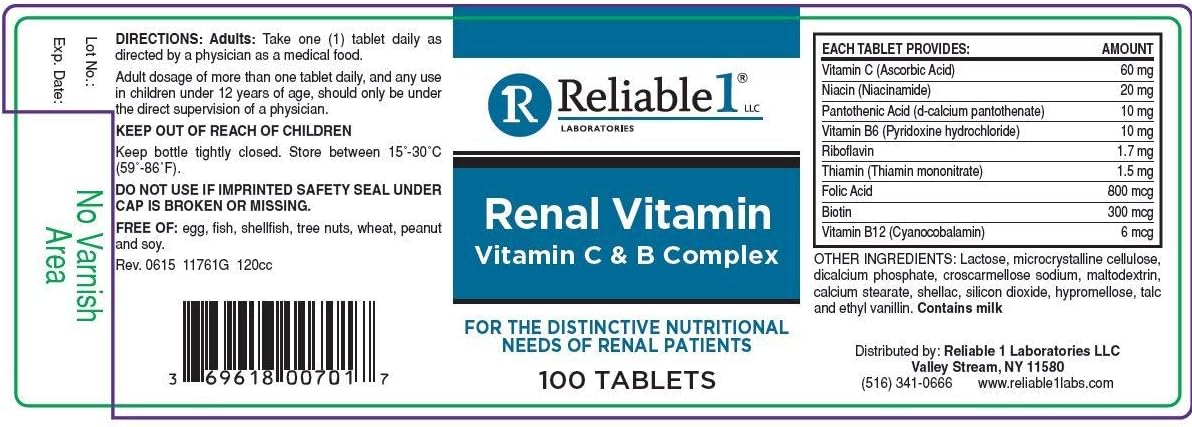 Reliable 1 Renal Vitamin C & B Complex (2 Bottles) - görsel 2
