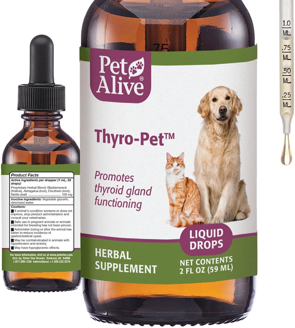 PetAlive Thyro-Pet – Herbal Thyroid Support Supplement for Dogs and Cats – 60 ml Liquid Tincture - görsel 1