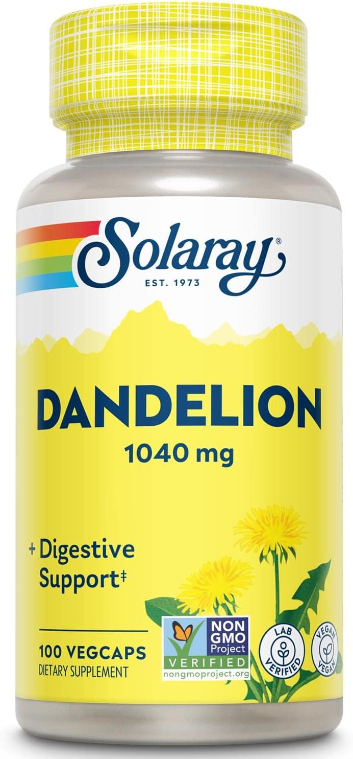 Solaray Organic Dandelion Root Supplement, 520 mg, 100 Capsules - görsel 1