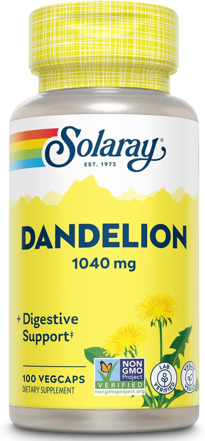 Solaray Organic Dandelion Root Supplement, 520 mg, 100 Capsules