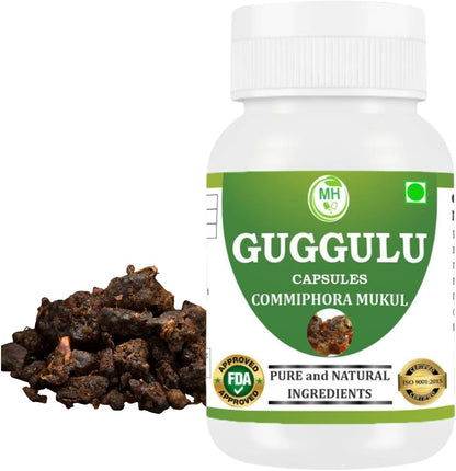 Guggulu (Commiphora Mukul) Vegetarian Capsules, Pack of 2 x 60 Capsules