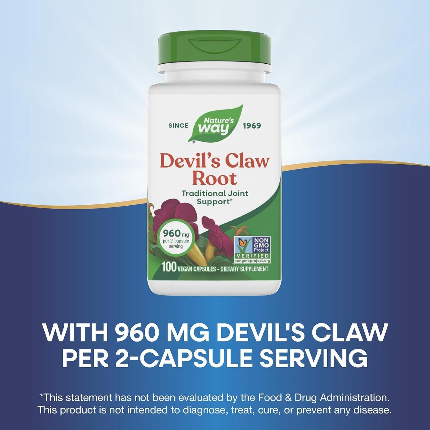 Nature's Way Devil's Claw Root, 960 mg per 2-Capsule Serving, 100 Vegan Capsules - görsel 4