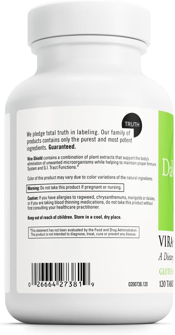 DAVINCI Labs Vira-Shield – Dietary Supplement for Detox, Immune & Gastrointestinal Support – 120 Tablets - görsel 3