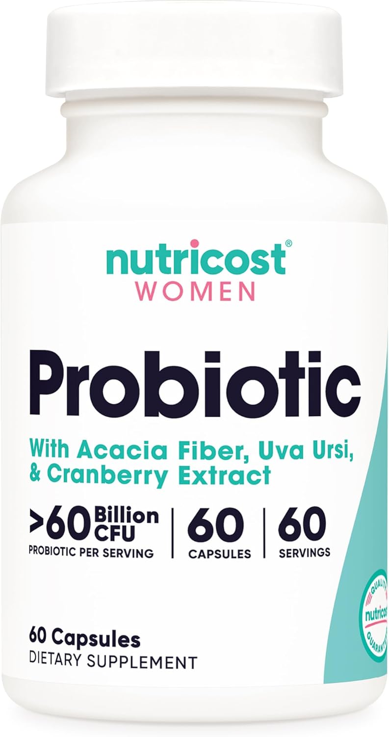 Nutricost Probiotic for Women – 60 Billion CFU, 60 Capsules – with Acacia Fibre, Uva Ursi & Cranberry Extract – Non-GM & Gluten-free - görsel 1