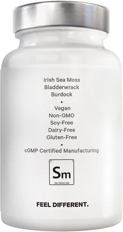Amen Sea Moss, 1000mg Organic Irish Sea Moss, Bladderwrack, 90 Capsules