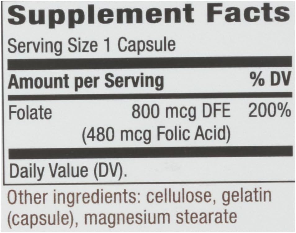 Nature's Way Folic Acid, 800 µg, 100 Capsules - görsel 2