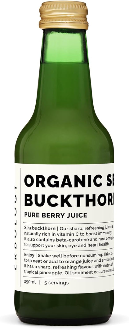 100% Organic Sea Buckthorn Juice – High in Vitamin C, Omega-7 & Beta-carotene – 250 ml